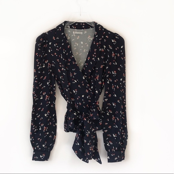 Reformation Claudette tie front floral blouse top - Picture 3 of 9